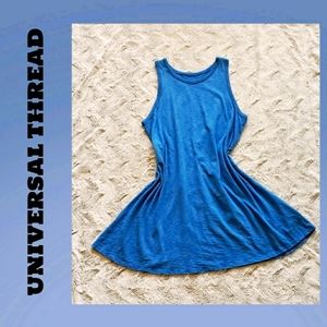 Blue Sleeveless Cotton Dress